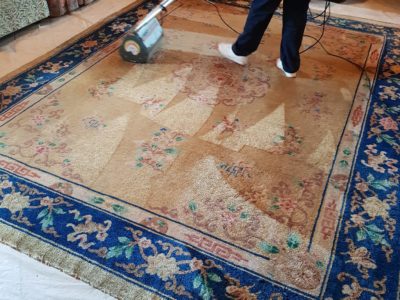 Rug cleaning in action