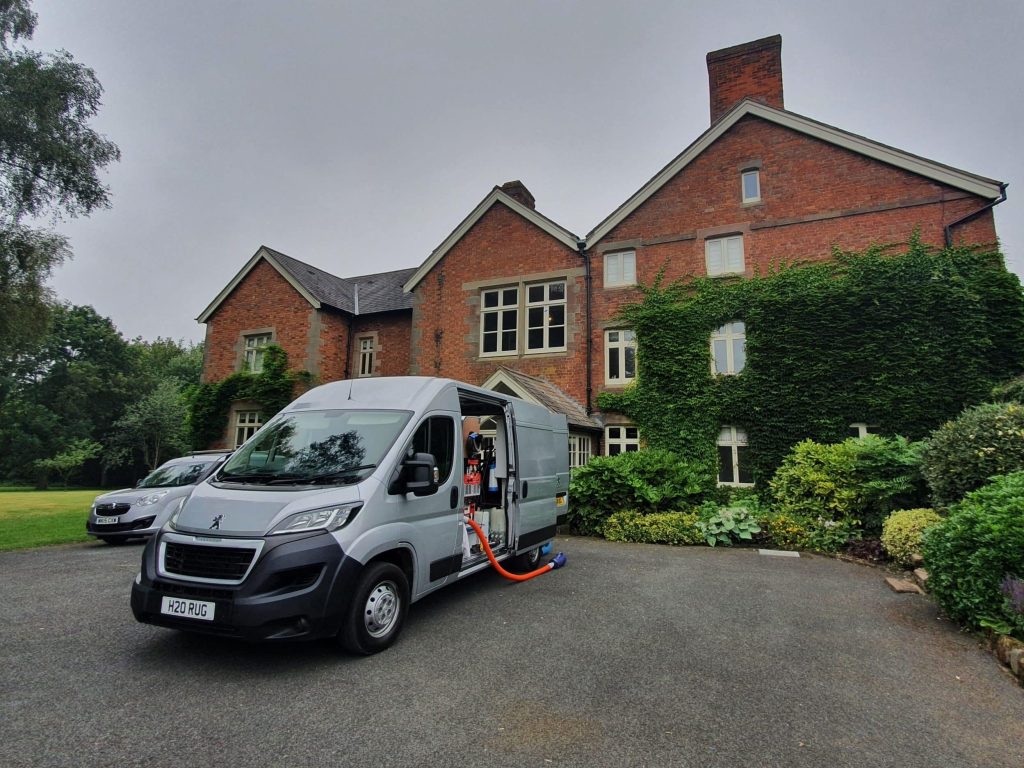 20210721_100134 JL Carpet Cleaning truck-mounted system outside a home in Telford, Shropshire