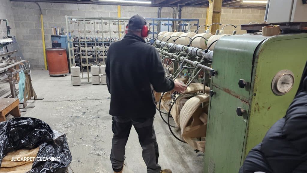 Wool being spun and twisted