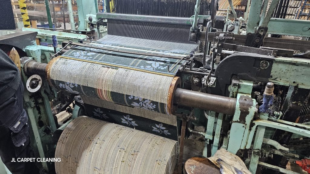 Carpet being manufactured