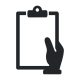 hand-holding-clipboard-icon-in-black-and-white-silhouette-style-with-minimalist-design-vector carpet inspector logo